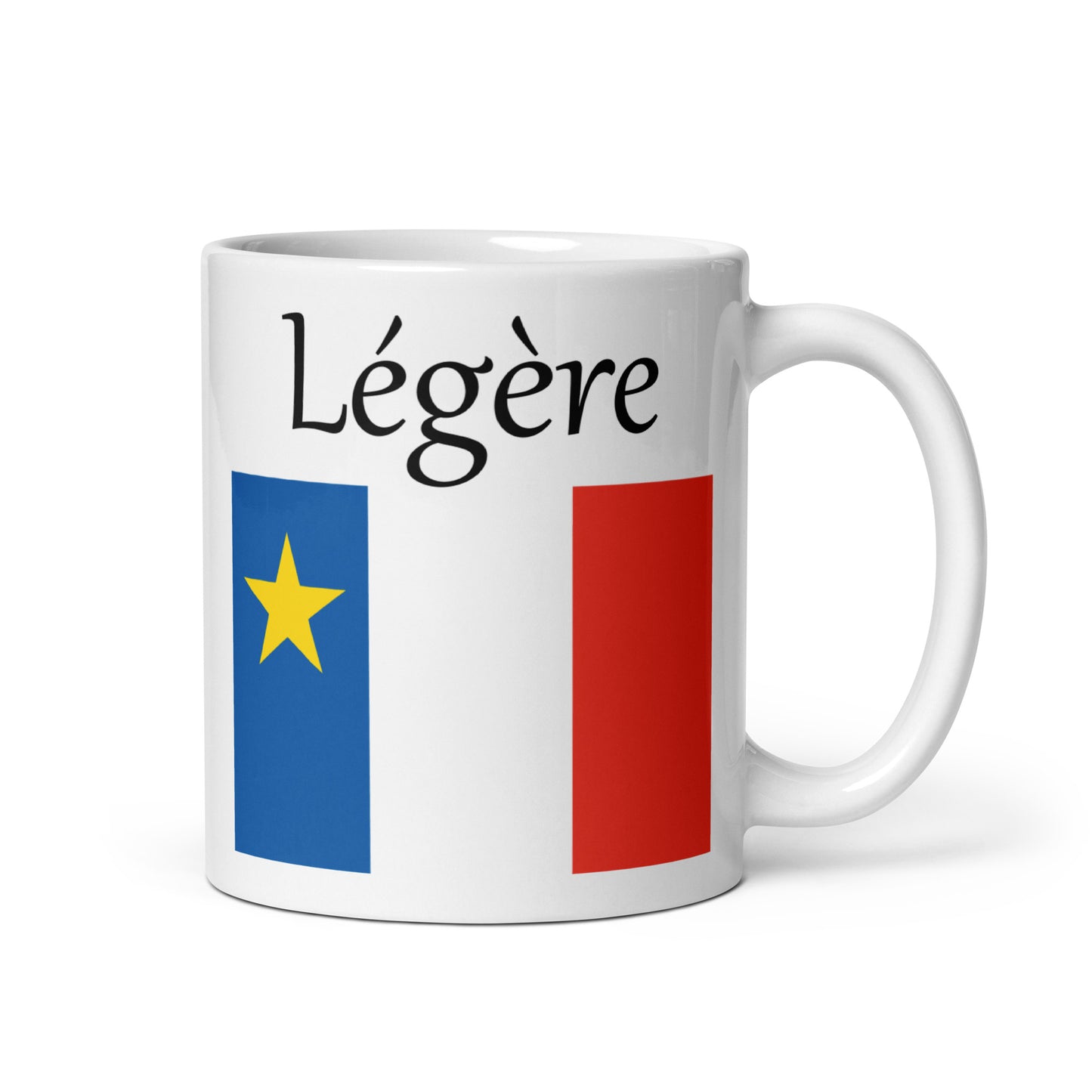Regular 11oz Mug with Acadian Flag and Last Name (L-Z)