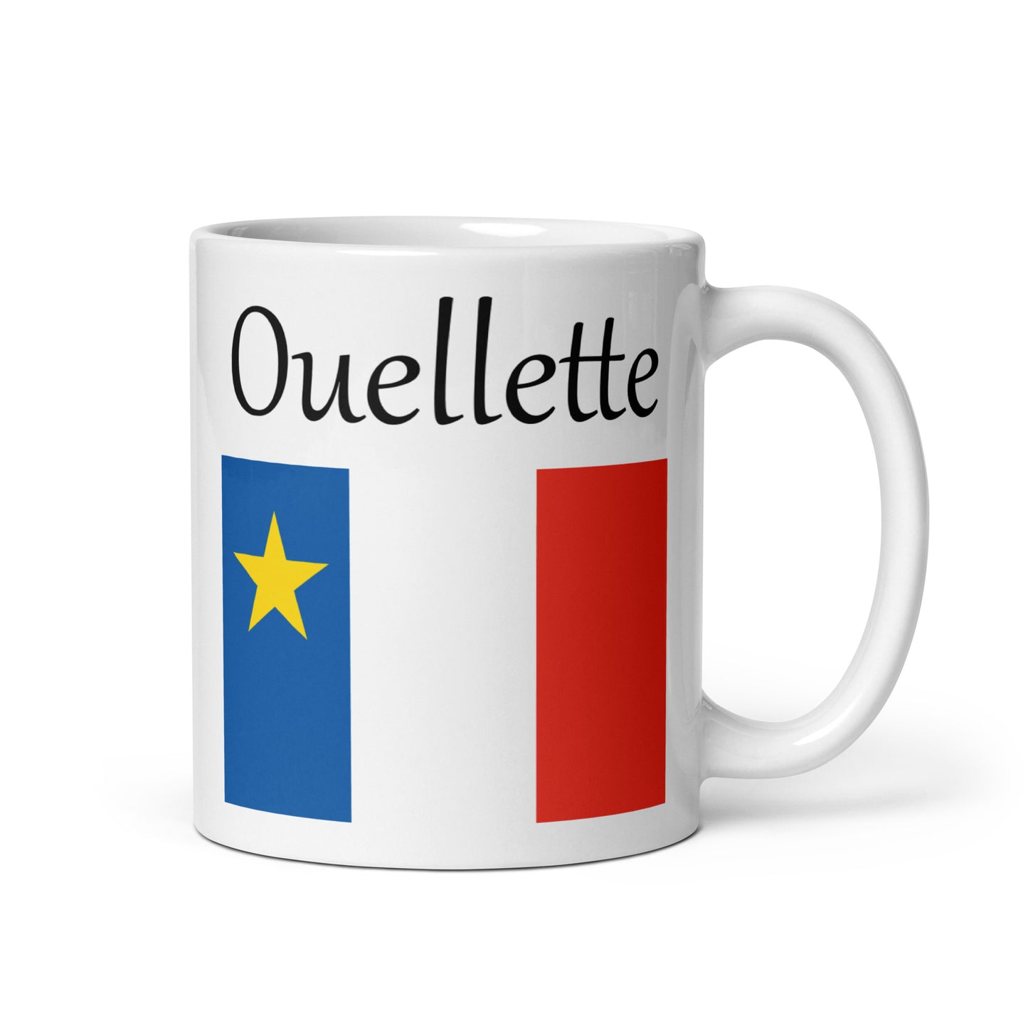 Regular 11oz Mug with Acadian Flag and Last Name (L-Z)