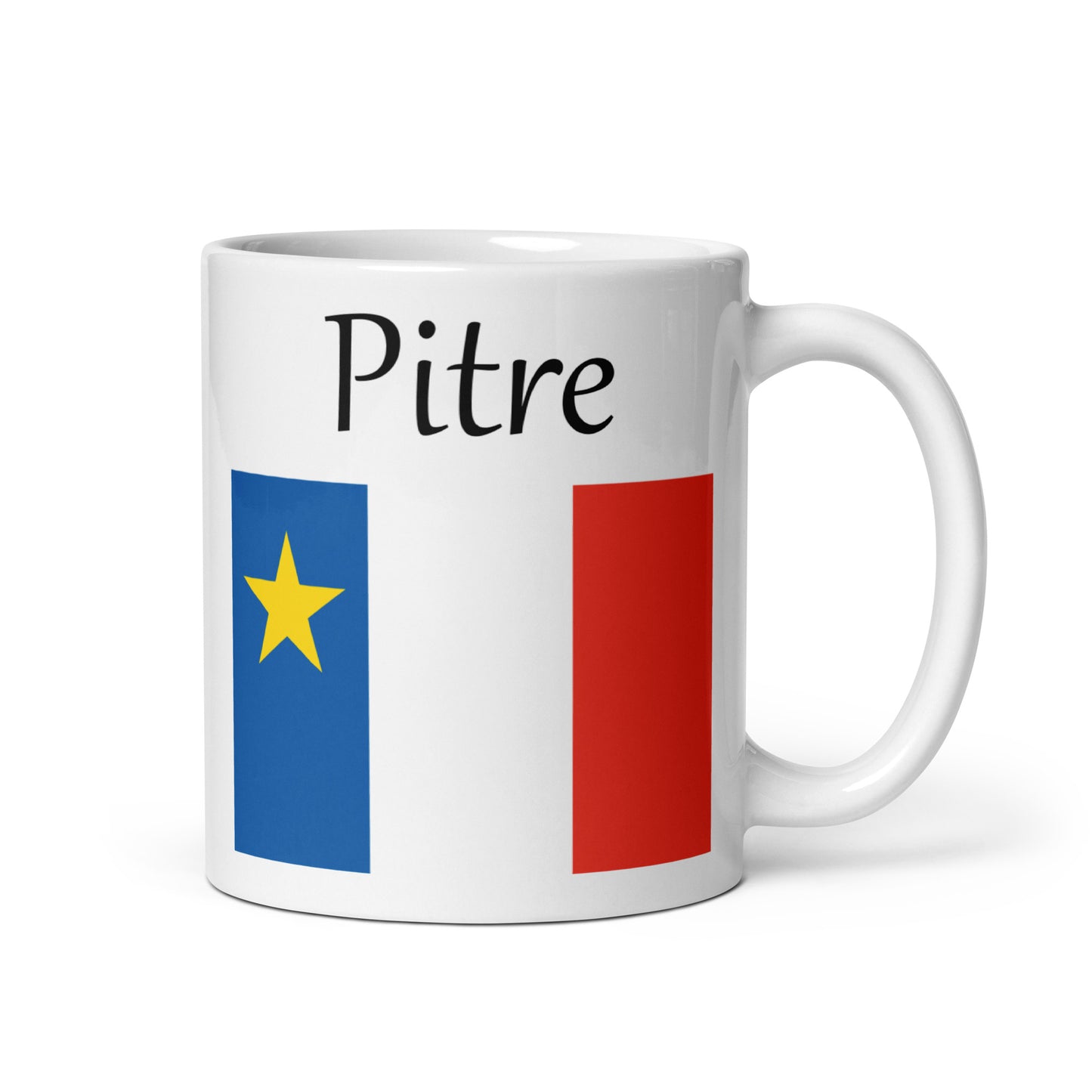 Regular 11oz Mug with Acadian Flag and Last Name (L-Z)