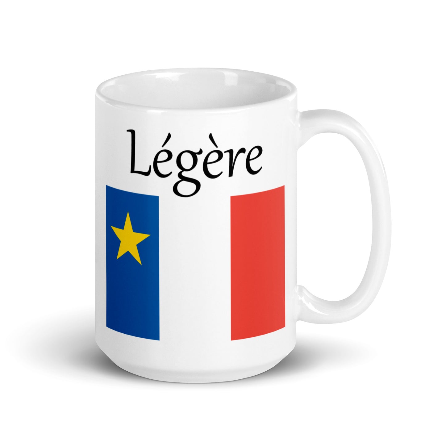 Large 15oz Mug with Acadian Flag and Last Name (L-Z)