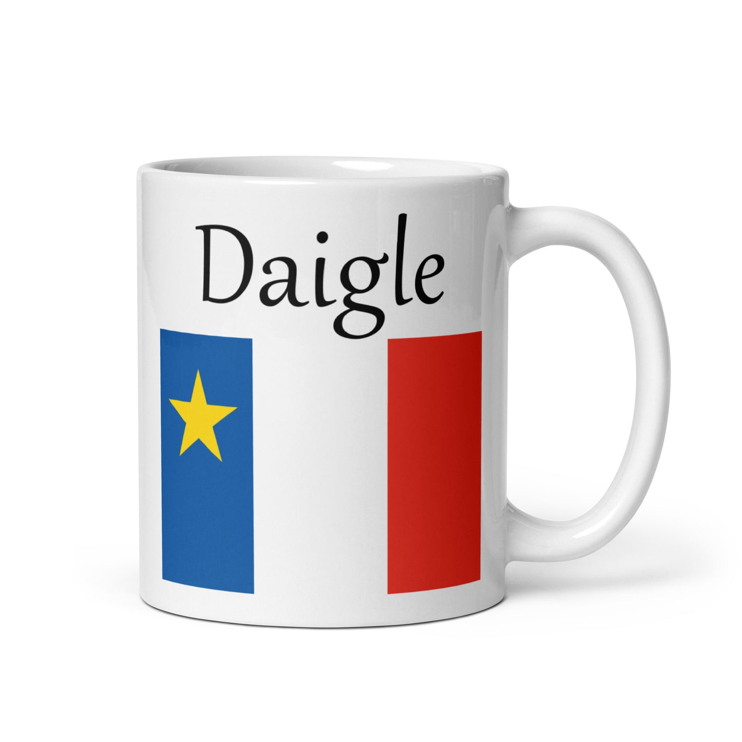 Regular 11oz Mug with Acadian Flag and Last Name (A-K)
