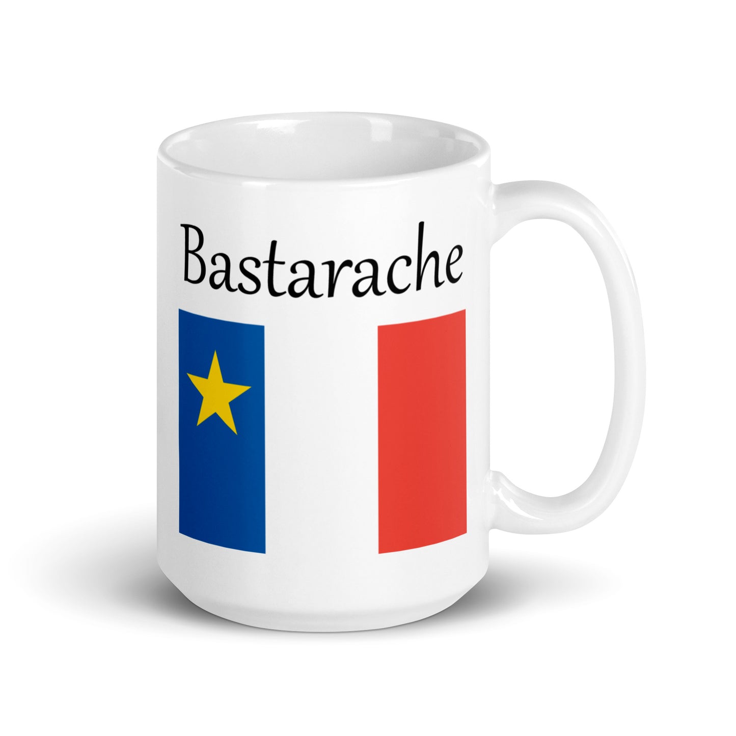Large 15oz Mug with Acadian Flag and Last Name (A-K)