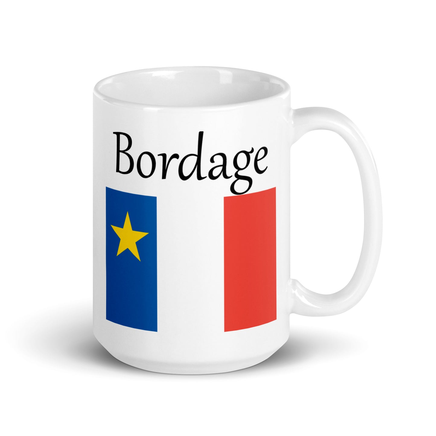Large 15oz Mug with Acadian Flag and Last Name (A-K)