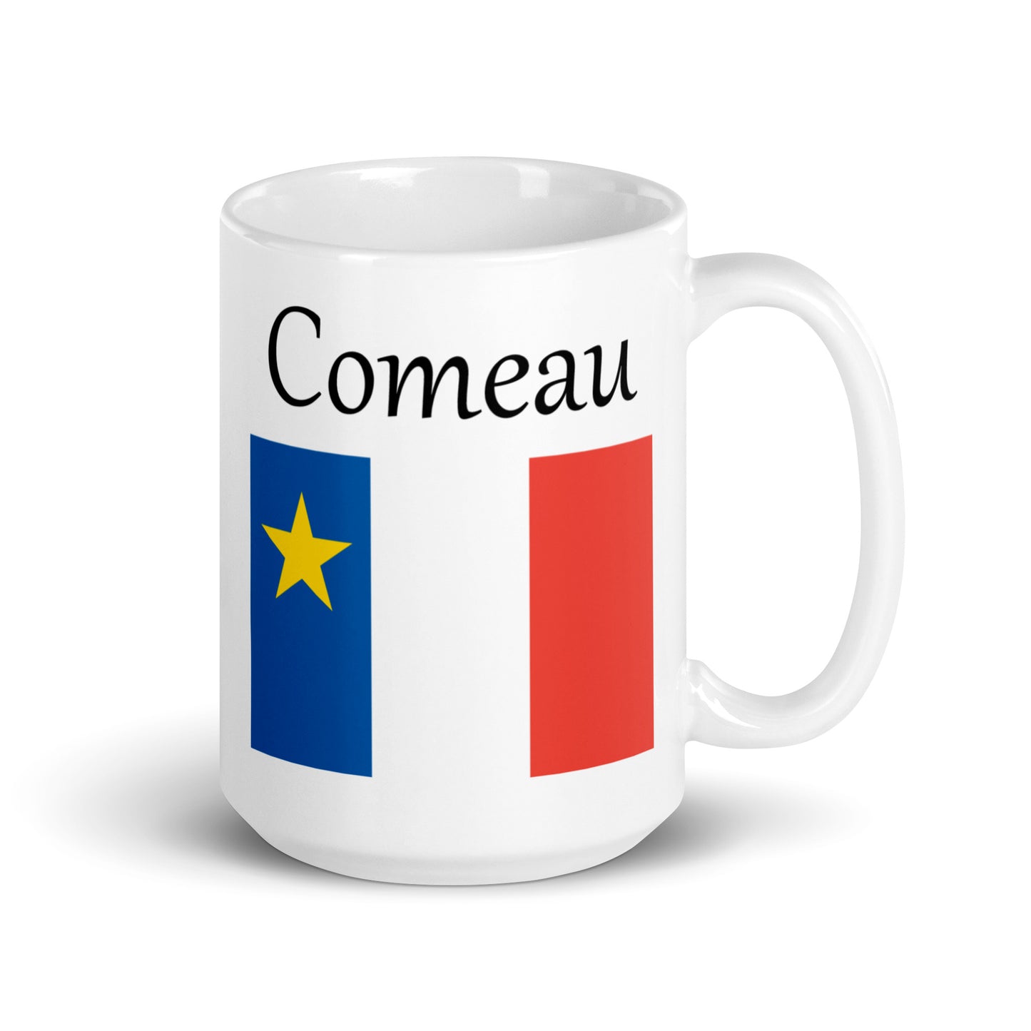 Large 15oz Mug with Acadian Flag and Last Name (A-K)