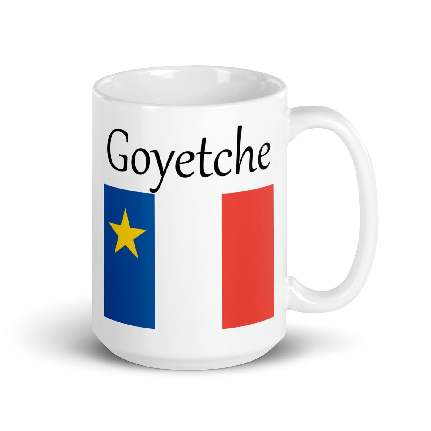 Large 15oz Mug with Acadian Flag and Last Name (A-K)