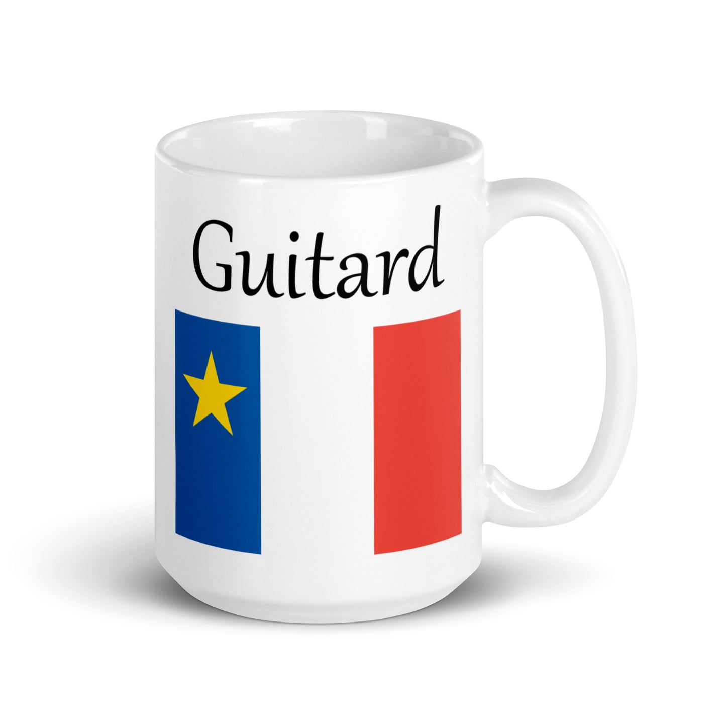 Large 15oz Mug with Acadian Flag and Last Name (A-K)