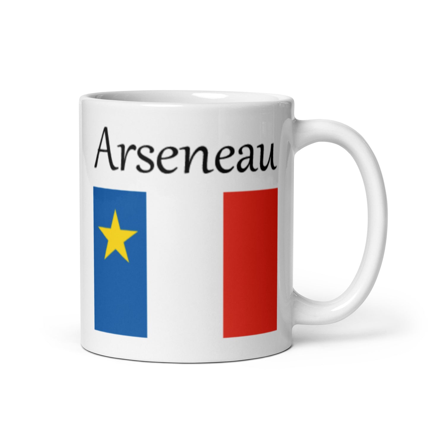 Regular 11oz Mug with Acadian Flag and Last Name