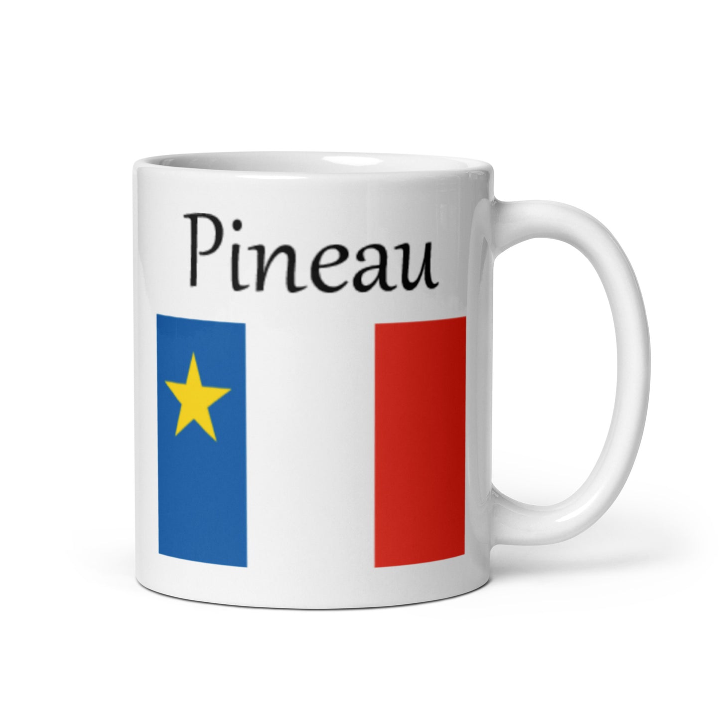 Regular 11oz Mug with Acadian Flag and Last Name